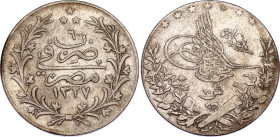 Egypt 10 Qirsh 1913 AH 1327/6 H
KM# 309, N# 23349; Silver; Mehmed V; Heaton's Mint, Birmingham; VF+