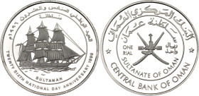Oman 1 Rial 1996
KM# 101, N# 103846; Silver, Proof; 26th National Day - Sultanah; UNC