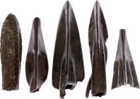 Ancient Greece Olbia Black Sea 5 x Arrowhead 600 - 400 BC (ND)
Bronze; Arrowheads used as proto-currency (primitive money) at Black Sea Shythia; XF, ...