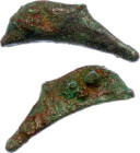 Ancient Greece Olbia Æ Cast "Dolphin" 525 -410 BC (ND)
SNG BM Black Sea# 360, N# 170810; Copper; Dolphin shaped primitive money; VF+
