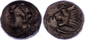 Ancient Greece Pantikapaion Tetrahalk 310 - 304 BC (ND) Pan/Lion
MacDonald# 70, N# 158114; Copper 8.61 g.; Obv. Head of Satyr to left. Rev. Head of l...