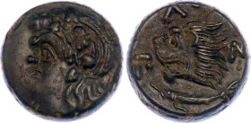 Ancient Greece Pantikapaion Tetrahalk 310 - 304 BC (ND) Pan/Lion
MacDonald# 70, N# 158114; Copper 7.27 g.; Obv. Head of Satyr to left. Rev. Head of l...