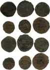 Ancient World Umayyad Lot of 6 Coins 700 -730 AD
Copper; VF