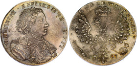 Russia 1 Rouble Collector's Copy 1707
Bit# 185, N# 26979; Silver 28.57 g.; Peter I the Great; UNC