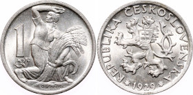 Czechoslovakia 1 Koruna 1929
KM# 4, Schön# 7, N# 1225; Copper-nickel; Kremnitz Mint; UNC