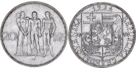Czechoslovakia 20 Korun 1934
KM# 17, N# 12629; Silver; AUNC