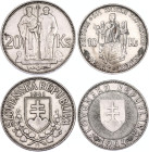 Slovakia 10 - 20 Korun 1941 - 1944
KM# 7.1, 9; Silver; St. Cyril and St. Methodius / Prince Pribina; VF-AUNC