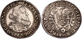 Holy Roman Empire 1 Taler 1621
KM# 268.2, N# 96637; Silver 28.48 g.; Ferdinand II; Vienna mint.; VF, Unmounted and scrathed around bust