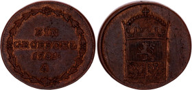 Bohemia 1 Gröschl 1781 A
KM# 818, N# 18507; Copper; Josef II; Vienna Mint; VF