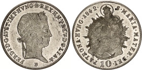 Hungary 10 Krajczar 1842 B
KM# 421; ÉH# 1422; H# 2086, N# 33874; Silver; Ferdinand V; Kremnitz Mint; Mintage 71'000; UNC