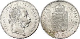 Hungary 1 Forint 1879 KB
KM# 453.1, ÉH# 1464a, H# 2138, N# 4736; Silver; Franz Joseph I; Kremnitz Mint; AUNC