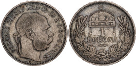 Hungary 1 Korona 1892 KB
KM# 484, N# 7093; Silver; Franz Joseph I; VF