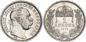 Hungary 1 Korona 1914 KB
KM# 492, N# 12865; Silver; Franz Joseph I; UNC with minor hairlines