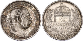 Hungary 1 Korona 1915 KB
KM# 492, N# 12865; Silver; Franz Joseph I; UNC, luster remains