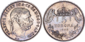 Hungary 5 Korona 1900 KB
KM# 488, H# 2201, ÉH# 1492, Adamo# K7, N# 12866; Silver; Franz Joseph I; Kremnitz Mint; XF with nice toning