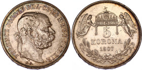 Hungary 5 Korona 1907 KB
KM# 488, N# 12866; Silver; Franz Joseph I; XF/XF+