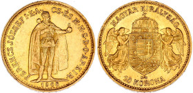 Hungary 10 Korona 1908 KB
KM# 485, N# 10813; Gold., 3.37 g.; Franz Joseph I; XF.