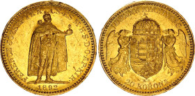 Hungary 20 Korona 1892 KB
KM# 486, N# 33163; Gold., 6.78 g.; Franz Joseph I; UNC.
