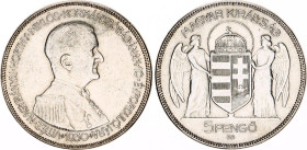 Hungary 5 Pengo 1930 BP
KM# 512, N# 18692; Silver; 10th Anniversary - Regency of Admiral Horthy; AUNC
