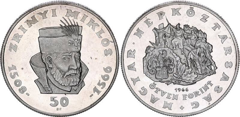 Hungary 50 Forint 1966 BP
KM# 568, N# 14953; Silver., Proof; 400th Anniversary ...
