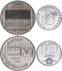Hungary 10 - 100 Forint 1983 BP
KM# 629, 631; FAO; Mintage: 50000 pcs. for each denomination; UNC