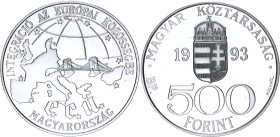 Hungary 500 Forint 1993 BP
KM# 704, N# 34386; Silver., Proof; European Currency Union - ECU; Mintage: 30000 pcs.