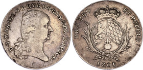 German States Bavaria 1 Taler 1801
KM# 644, Dav. 1975, N# 266759; Silver; Maximilian IV Joseph; "Conventionstaler"; Munich Mint; VF-XF Toned