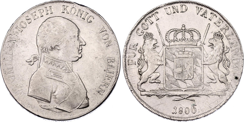 German States Bavaria 1 Conventionsthaler 1806
KM# 692, N# 158158; Silver 27.90...
