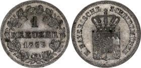 German States Bavaria 1 Kreuzer 1868
KM# 873, N# 10812; Billon; UNC with full mint luster