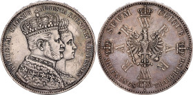 German States Prussia 1 Taler 1861 A Coronation
KM# 488, AKS# 116, N# 16991; Silver; Wilhelm I; Coronation of Wilhelm and Augusta; Berlin Mint; AUNC ...