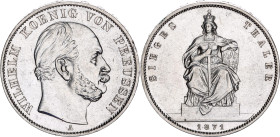 German States Prussia 1 Taler 1871 A
KM# 500, N# 15907; Silver; Wilhelm I; Victory in the Franco-Prussian War; UNC with minor hairlines