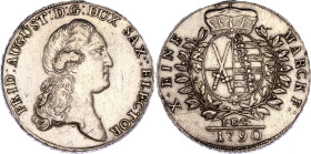 German States Saxony-Albertine 1 Taler 1790 IEC
KM# 992.2, Dav. 2695, N# 22040; Silver; Friedrich August III; "Conventionstaler"; XF+ Unmounted