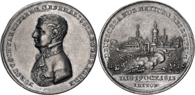 German States Saxony-Albertine Tin Medal "Battle of Leipzig (Battle of the Nations)" 1813
Bramsen 1262, Tannich 82; Tin 13.92 g., 34.4 mm.; Battle of...