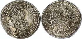German States Silesia 15 Kreuzer 1694 MMW
KM# 462, N# 95772; Silver; Leopold I; Breslau Mint; VF
