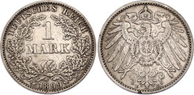 Germany - Empire 1 Mark 1899 E
KM# 14, N# 3412; Silver; Mintage 335250 pcs; VF