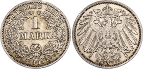 Germany - Empire 1 Mark 1905 J
KM# 14, N# 3412; Silver; Mintage 1021120 pcs; VF