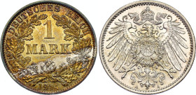 Germany - Empire 1 Mark 1914 A
KM# 14, AKS# 2, J. 17, N# 3412; Silver; Wilhelm II; Berlin Mint; UNC with nice gold toning