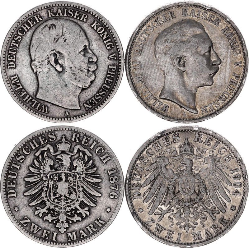 Germany - Empire Prussia 2 Mark 1876 - 1904 A
KM# 506, 522; Silver; Wilhelm & W...