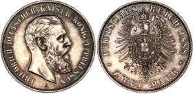 Germany - Empire Prussia 2 Mark 1888 A
KM# 510, J. 98, N# 21786; Silver; Friedrich III; Berlin Mint; UNC Toned with hairlines