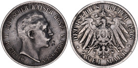 Germany - Empire Prussia 2 Mark 1905 A
KM# 522, N# 7935; Silver; Wilhelm II; XF