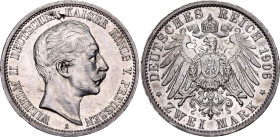 Germany - Empire Prussia 2 Mark 1906 A
KM# 522, AKS# 134, J. 102, N# 7935; Silver; Wilhelm II; Berlin Mint; AUNC