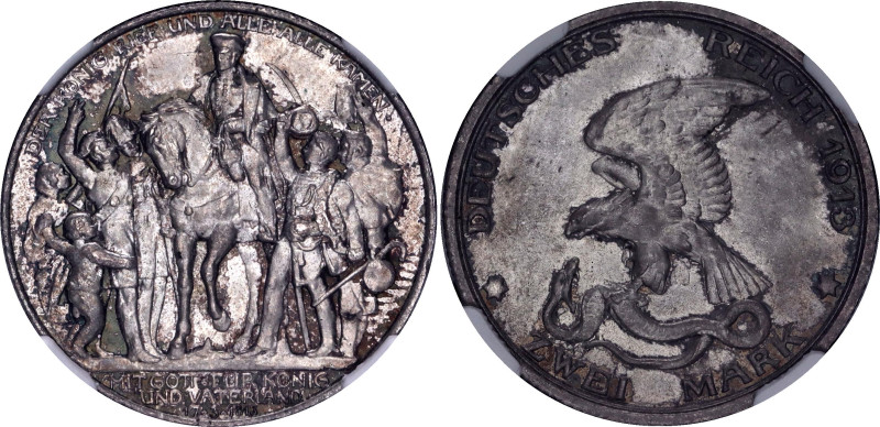 Germany - Empire Prussia 2 Mark 1913 A NGC MS 66
KM# 532, N# 13477; Silver; 100...