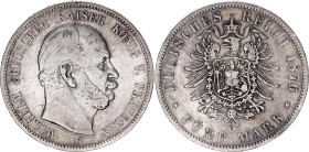 Germany - Empire Prussia 5 Mark 1876 B
KM# 503, N# 19823; Silver; Wilhelm; VF+