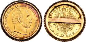 Germany - Empire Prussia 5 Mark 1877 A Pendant
KM# 507, N# 21747; Gold (.900) 3.03 g.; Mint Berlin