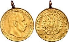Germany - Empire Prussia 5 Mark 1877 A Pendant
KM# 507, N# 21747; Gold (.900) 1.99 g.; Mint Berlin