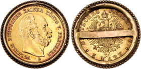 Germany - Empire Prussia 5 Mark 1877 B Pendant
KM# 507, N# 21747; Gold (.900) 3.02 g.; Mint Breslau, modern-day Wroclaw, Poland