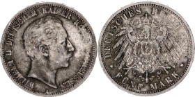 Germany - Empire Prussia 5 Mark 1900 A
KM# 523, AKS# 129, J. 104, N# 11814; Silver; Wilhelm II; Berlin Mint; XF