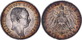 Germany - Empire Saxony-Albertine 3 Mark 1911 E
KM# 1267, N# 18482; Silver; Friedrich August IIII; XF with nice toning