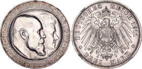 Germany - Empire Wurttemberg 3 Mark 1911 F NGC MS 65
KM# 636, N# 17328; Low bar; Silver; Wilhelm II; Wedding Anniversary