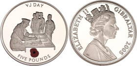 Gibraltar 5 Pounds 2005
KM# 1159, N# 229378; Silver., Proof; World War II - Victory over Japan in 1945; Elizabeth II
